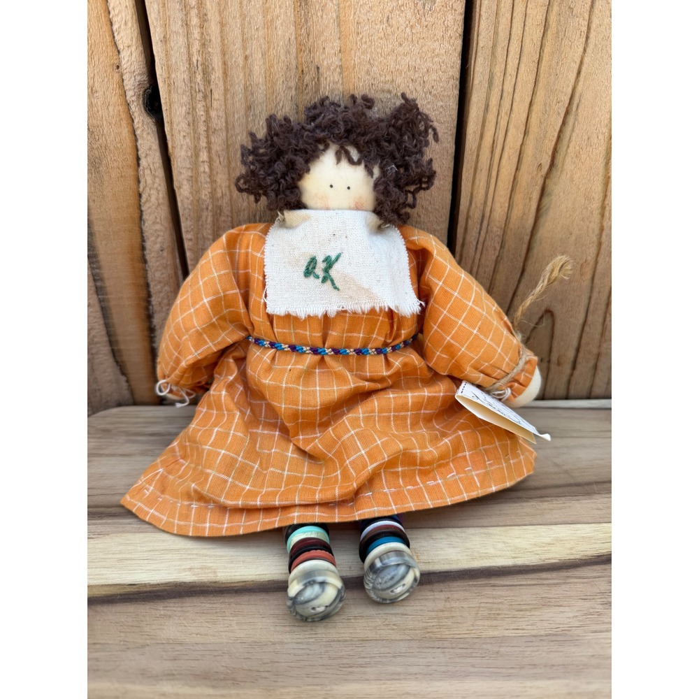 "The Chicken Coop" handmade folk art rag doll, collectible, vintage - Picture 2 of 7